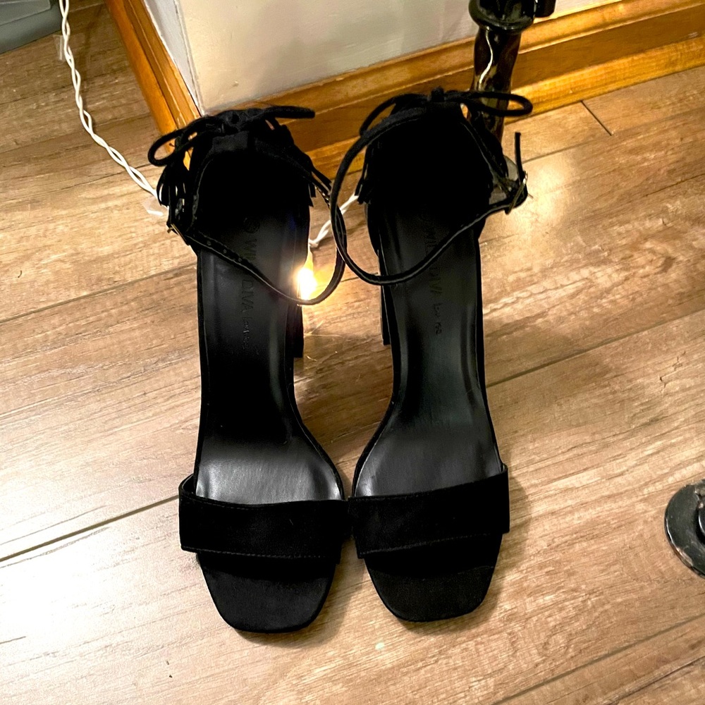Black Open Toe Heels
